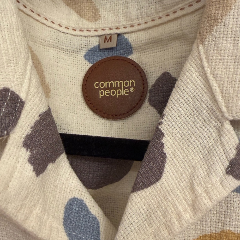 Common People Brushstroke Shirt Men’s M Multicolor Camp Collar Resort NWT Resort - Picture 11 of 16